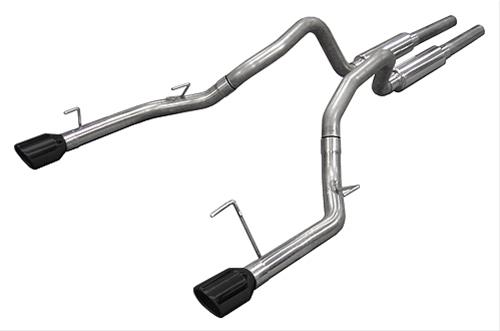 Pypes Mid Muffler Exhaust Systems SFM66BLK System, Bullet, Cat-Back, Stainless Steel, Natural, Black Powdercoated Tips, Ford, 4.6L, Kit thumbnail 2