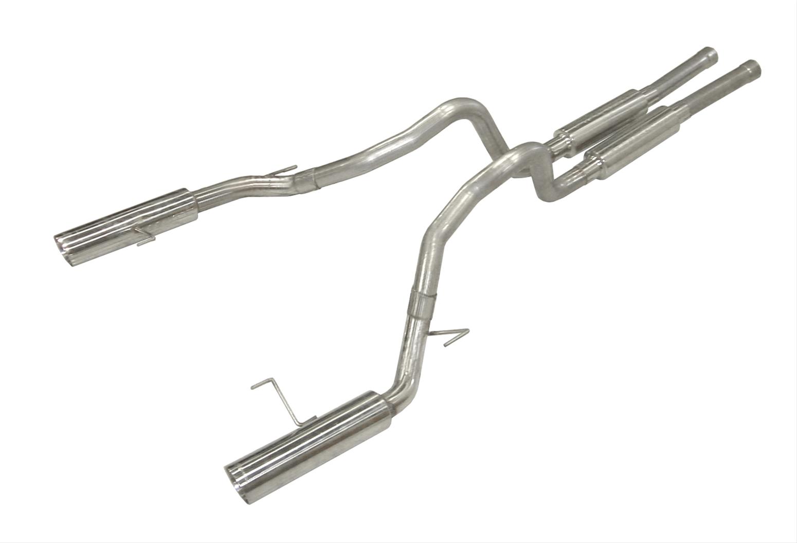 Pypes Converter-Back Exhaust Systems SFM66M System, Rear Axle-back, Dual, Stainless Steel, Natural, Split Rear Exit, Ford, 4.6L, Kit