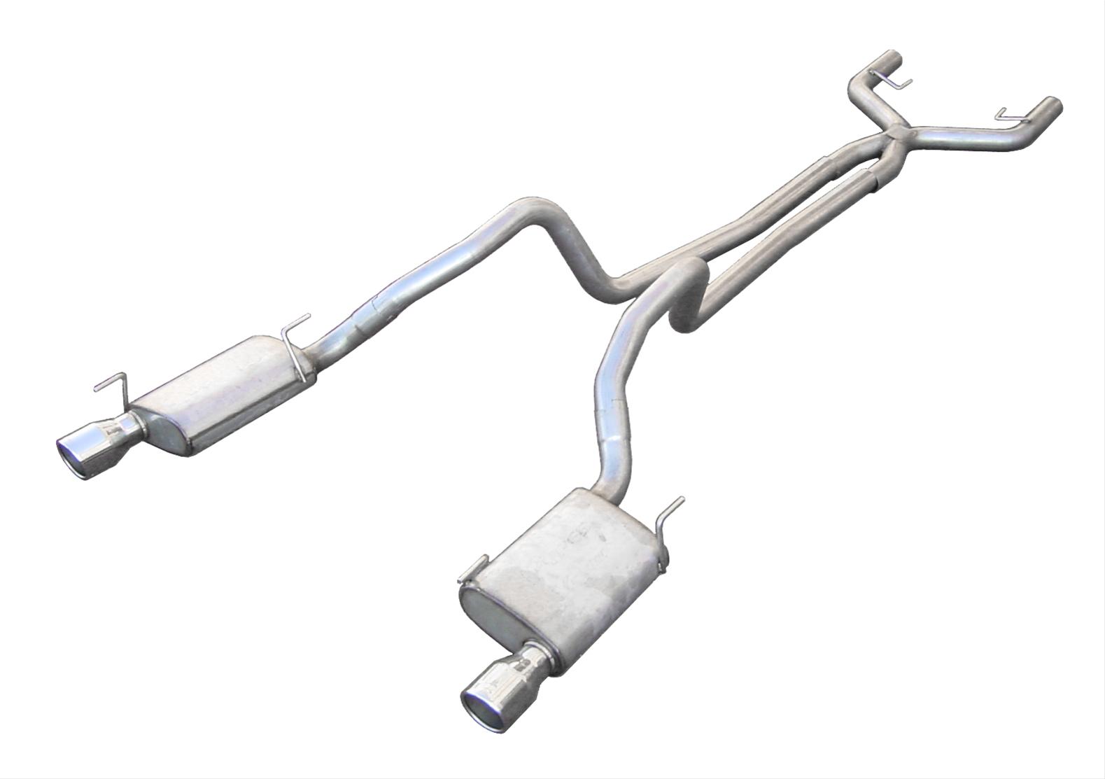 Pypes Violator Dual Exhaust Systems SFM68 System, Violator, Cat-Back, Stainless Steel, Natural, X-Pipe, Polished Tips, Ford, V6, Kit thumbnail 4