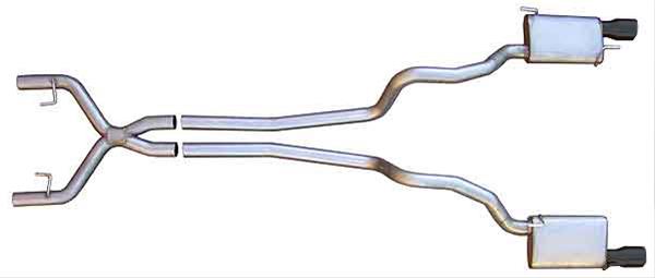 Pypes Violator Dual Exhaust Systems SFM68B System, Violator, Cat-Back, Stainless Steel, Natural, X-Pipe, Black Powdercoated Tips, Ford, V6, Kit thumbnail 2