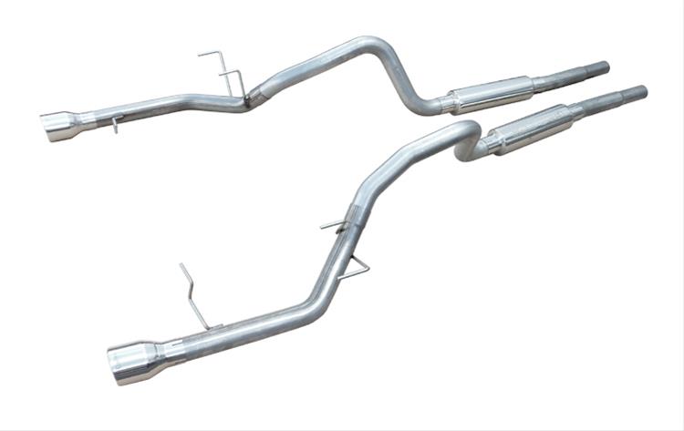 Pypes Mid Muffler Exhaust Systems SFM79B System, Cat-back, Dual, Stainless, Natural, Split Rear Exit, Ford, 3.7L, Kit thumbnail 2