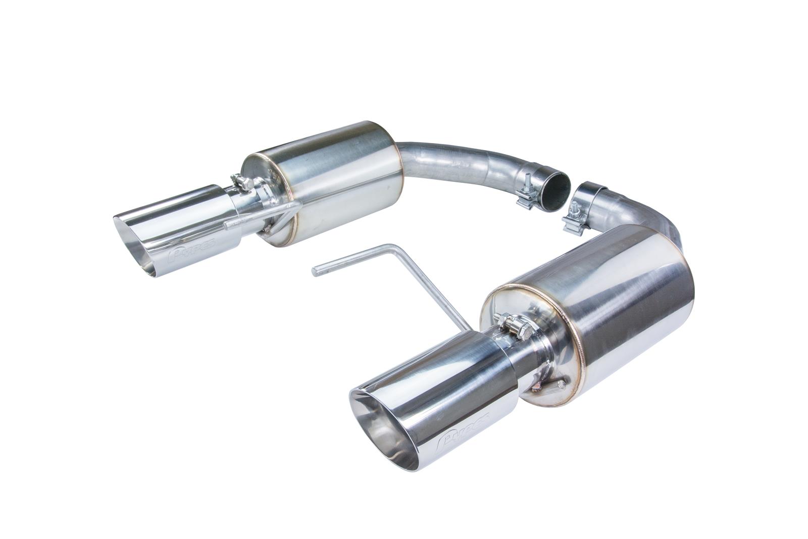 Pypes Axle-Back Exhaust Systems SFM82MS System, Street Pro, Axle-Back, Dual, Polished Stainless Steel, Polished Tips, Ford, 5.0L, Kit