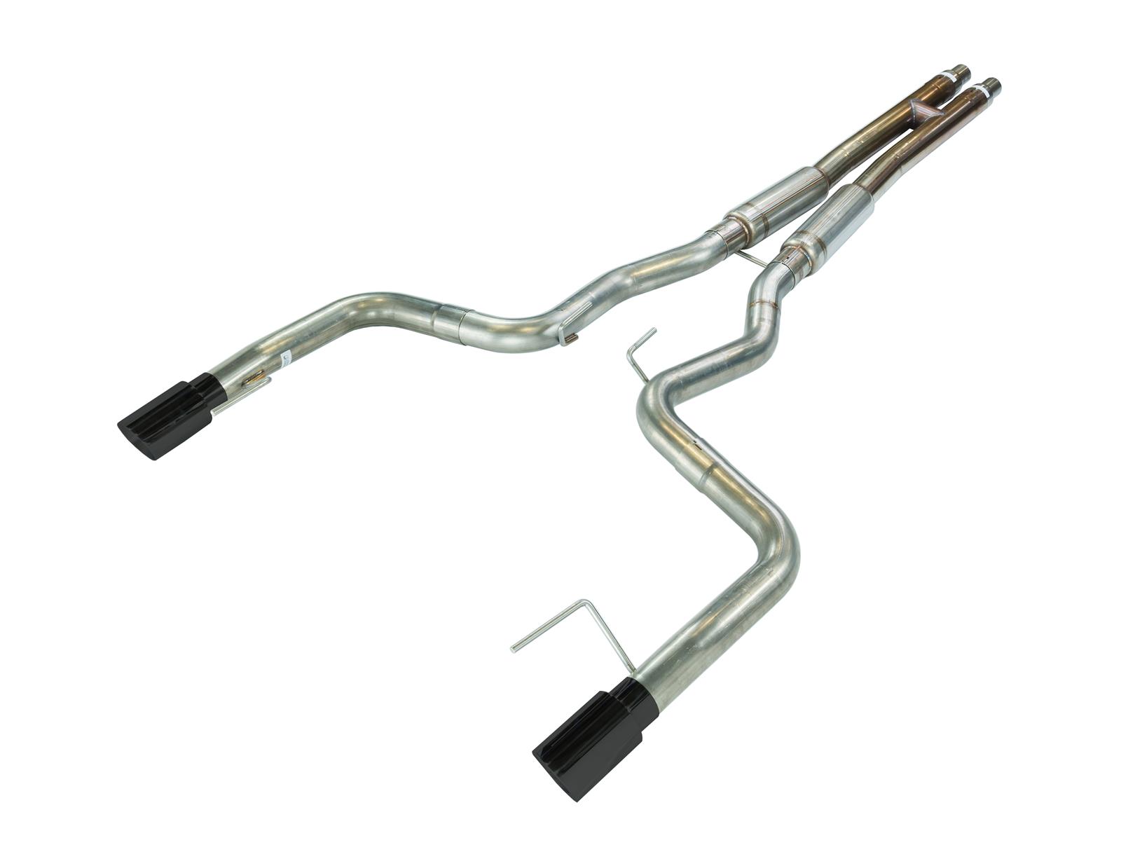 Pypes H-Bomb Exhaust Systems SFM86MHB System, H-Bomb, Phantom Series, Cat-Back, Stainless Steel, Natural, H-Pipe, Black Powdercoated Tip, Ford, 5.0L, Kit