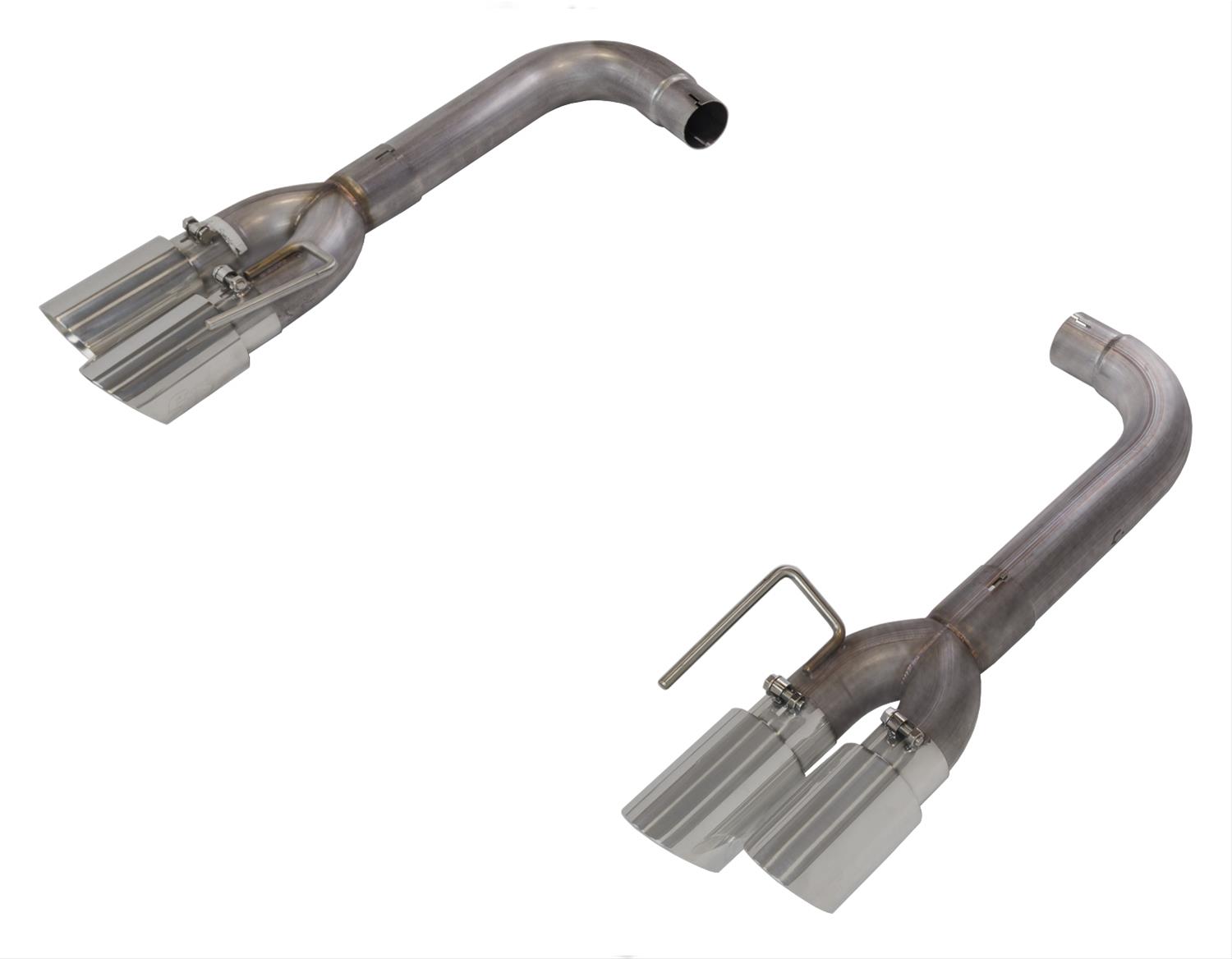 Pypes Axle-Back Exhaust Systems SFM88MS Axle Back System; Split Rear Quad Exit; 3 in. quad 304 SS tips; Hardware included; Muffler Delete