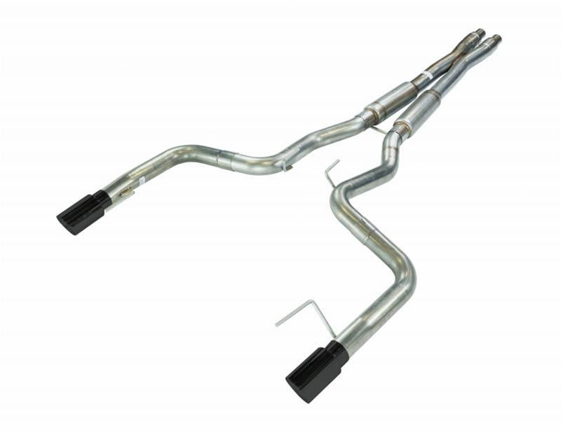 Pypes X-Bomb Exhaust Systems SFM96MXB System, X-Bomb, Cat-Back, Stainless Steel, Natural, Black Tips, Ford, Mustang, Kit