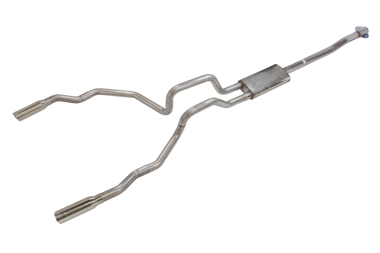 Pypes Violator Dual Exhaust Systems SFT23V System, Violator, Cat-Back, Stainless Steel, Natural, Polished Tips, Ford, 3.5L, Kit