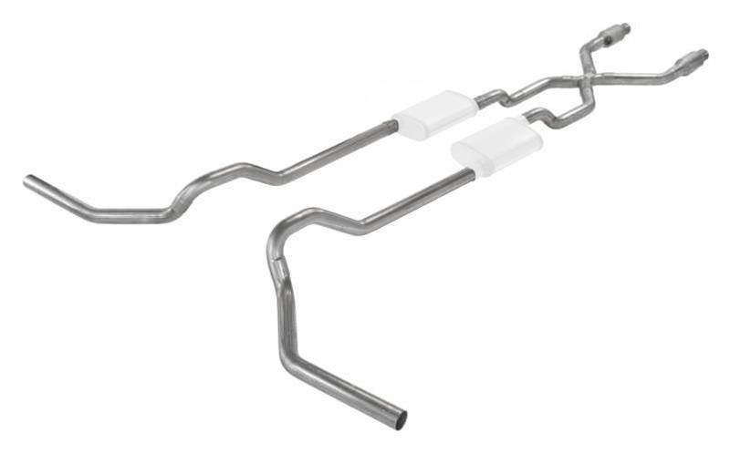 Pypes Header/Crossmember-Back Exhaust Systems SFT965E Systems, Crossmember Back w/X-Pipe, 75-76 Ford Truck Split Rear Dual Exit 2.5 in Intermediate thumbnail 2