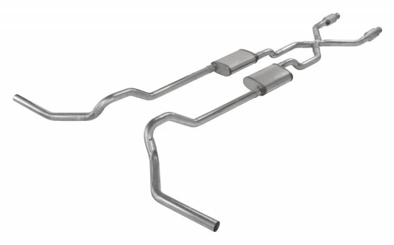 Pypes Violator Dual Exhaust Systems SFT965VE Systems, Crossmember Back w/H-Pipe System 75-87 GM Split Rear Exit 2.5 in Intermediate thumbnail 2