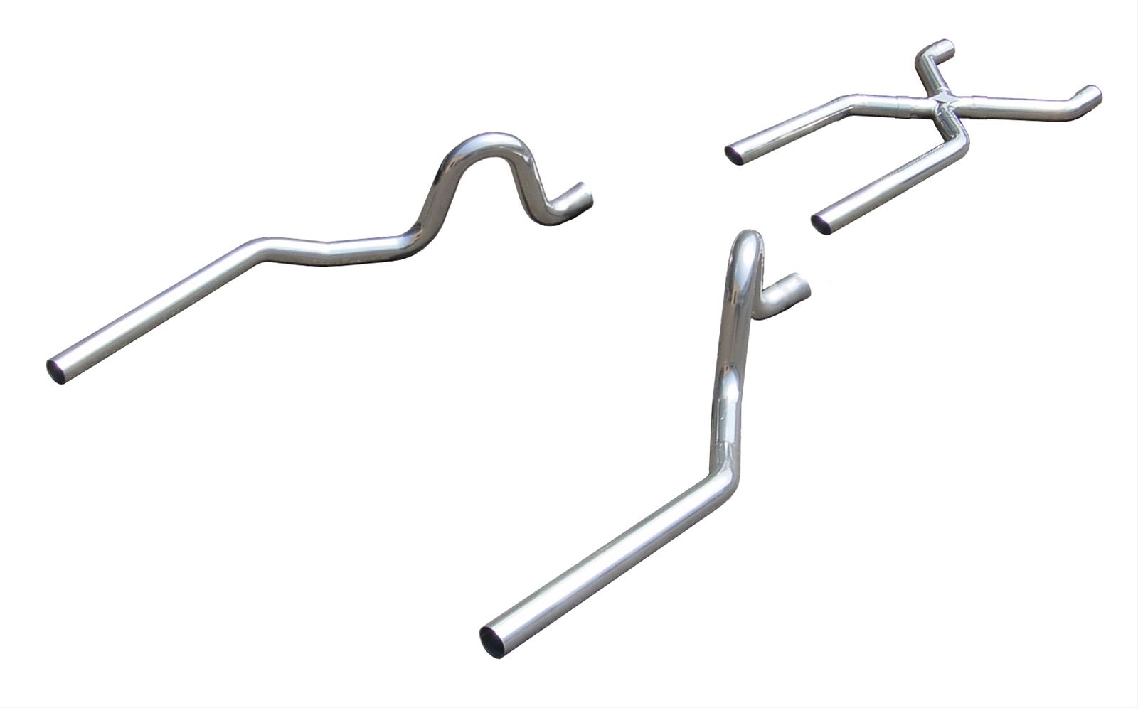 Pypes No-Muffler Exhaust Systems SGA10SS System, No Mufflers, Header-Back, Polished Stainless Steel, X-Pipe, Buick, Chevy, Olds, Pontiac, V8