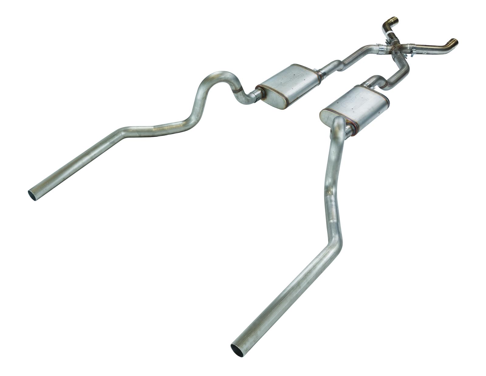 Pypes High Tuck Header/Crossmember-Back Exhaust Systems SGA20T Systems, Header/Crossmember-Back, Stainless Steel, Natural, Turbo Pro Mufflers, Buick, Chevy, Oldsmobile, Pontiac, Kit