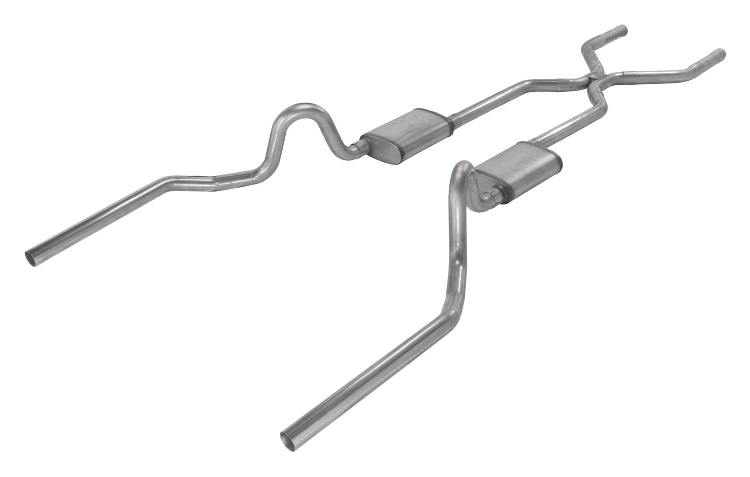 Pypes H-Bomb Exhaust Systems SGA43V System, Crossmember Back w/H-Pipe 64-74 GM A Body Split Rear Dual Exit 3 in Int Pipe & Tail Pipe Violator Mufflers/Hardware thumbnail 2