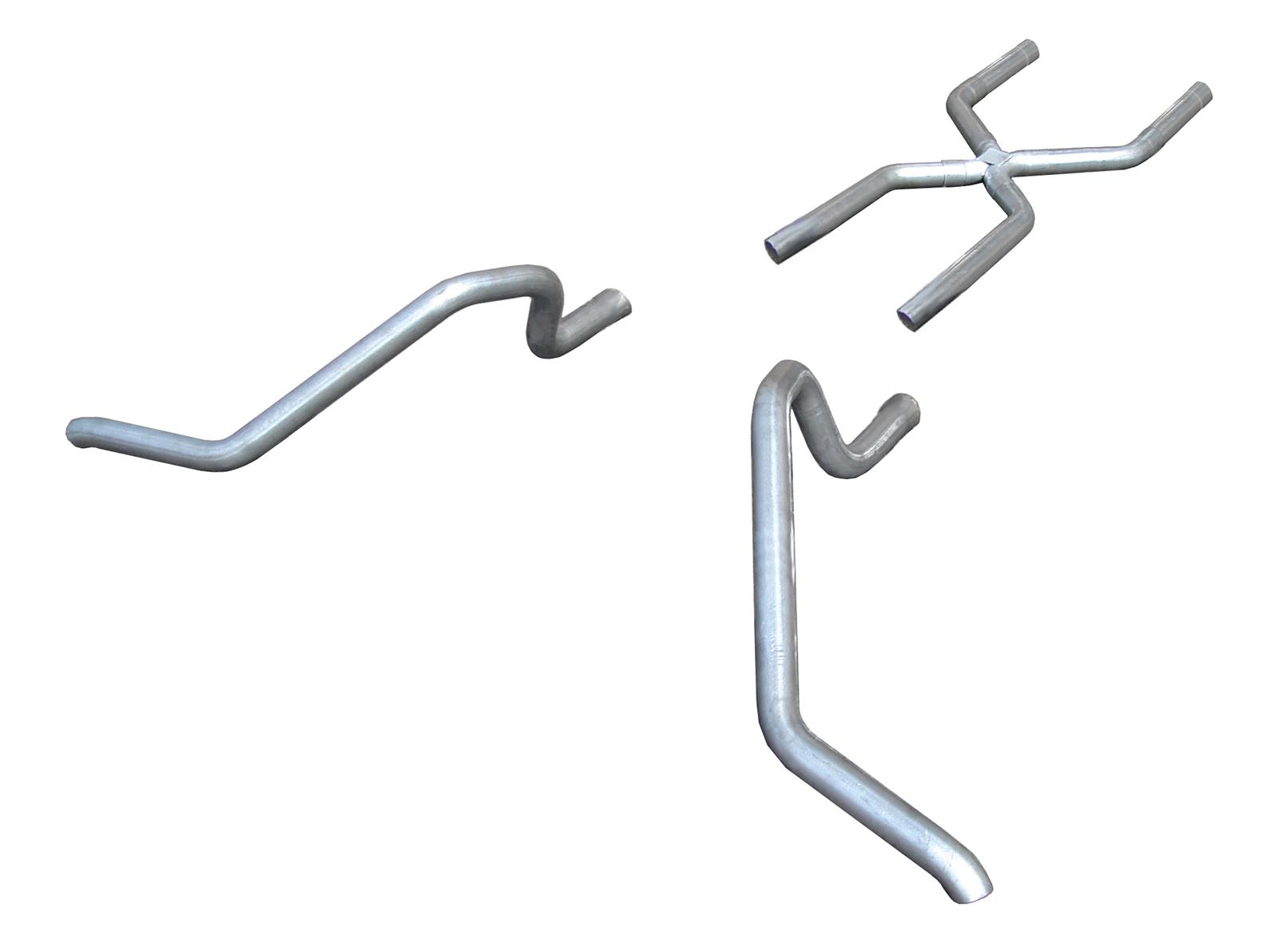 Pypes No-Muffler Exhaust Systems SGB10 System, No-Muffler, Crossmember Back, Stainless Steel, Natural, X-Pipe, Chevy, Full Size Car, Kit