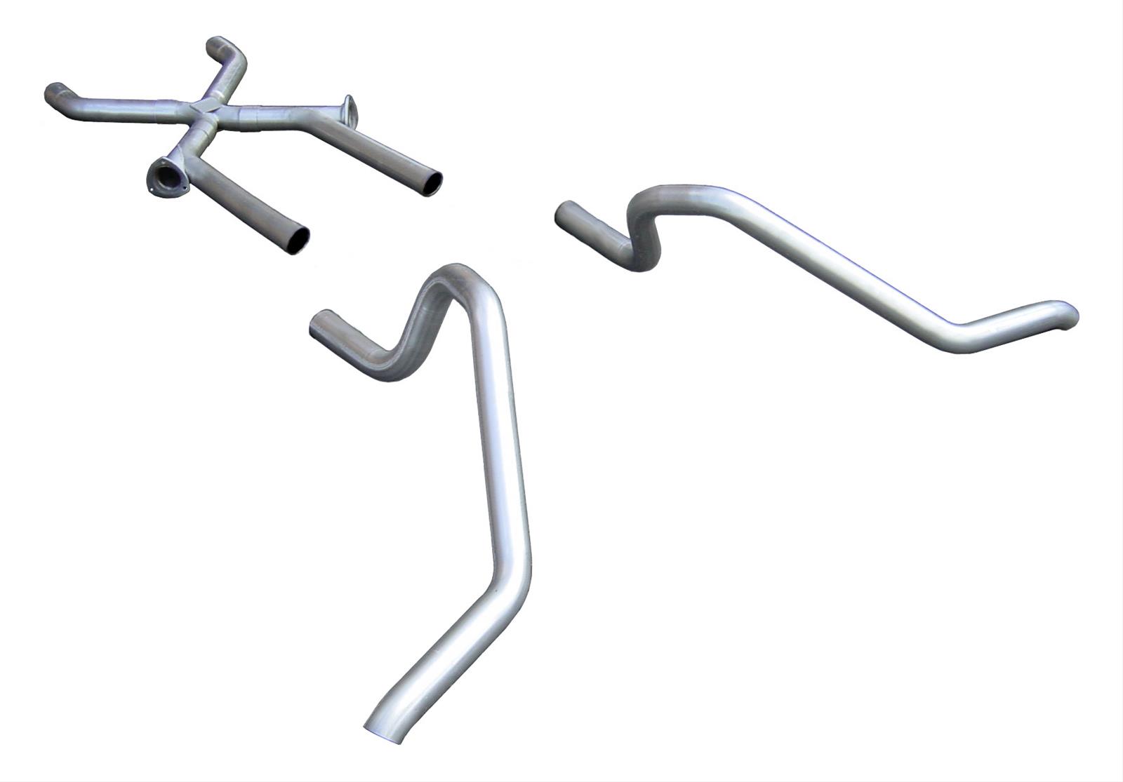 Pypes No-Muffler Exhaust Systems SGB11 System, No-Muffler, Crossmember Back, Stainless Steel, Natural, X-Pipe, Chevy, Full Size Car, Kit