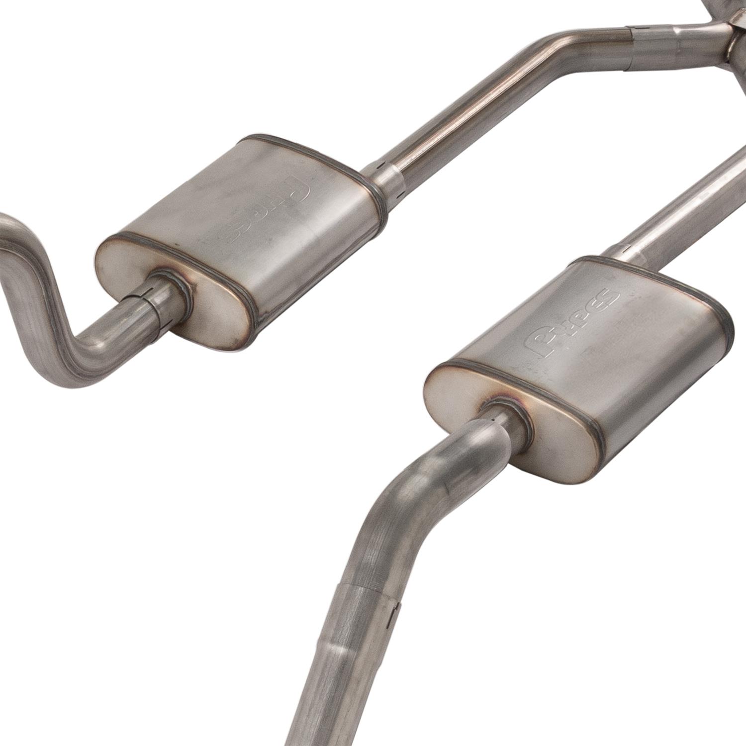 Pypes Violator Dual Exhaust Systems SGB15V System, Violator, Crossmember Back, 409 Stainless Steel, Natural, X-Pipe, Rear Exit, Chevy, Impala, Kit thumbnail 5