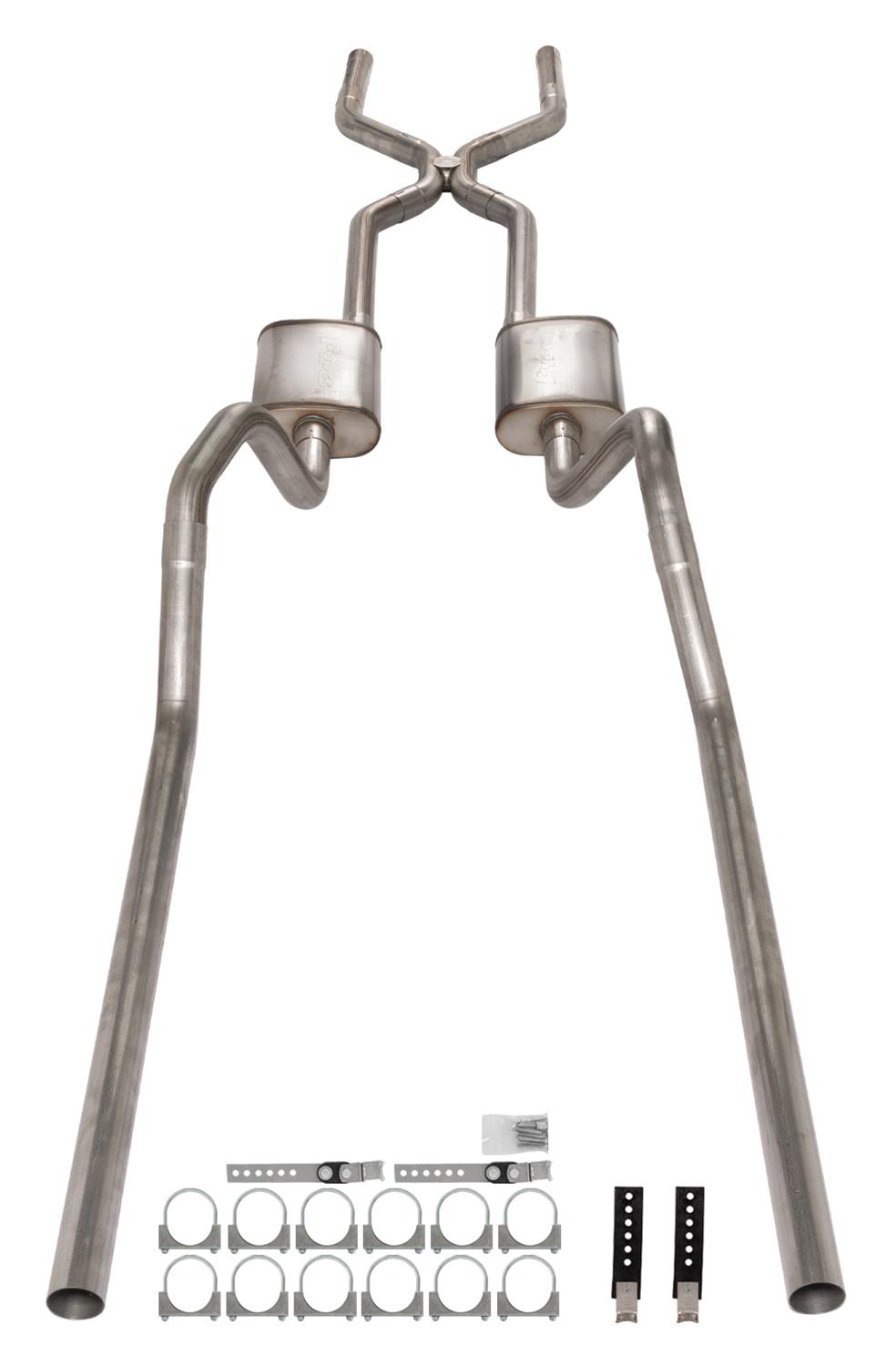 Pypes Violator Dual Exhaust Systems SGB45V System, Violator, Crossmember Back, 409 Stainless Steel, Natural, H-Pipe, Rear Exit, Chevy, Impala, Kit thumbnail 7