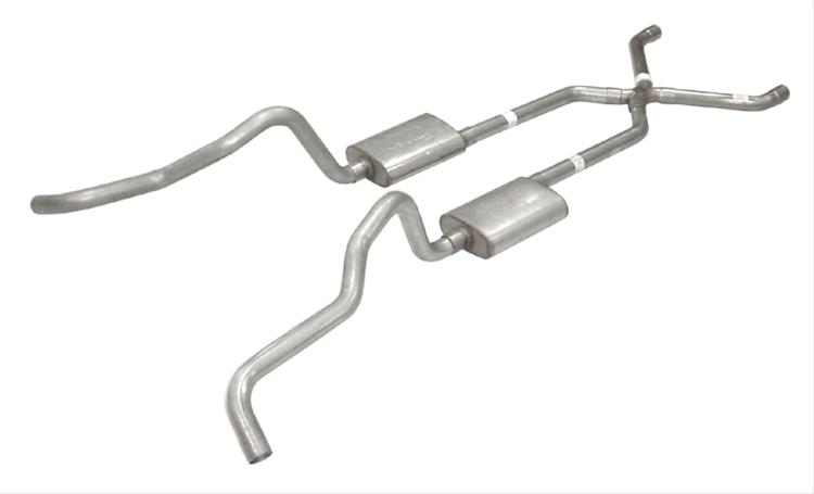 Pypes Street Pro Exhaust Systems SGC16S System, Pro, Crossmenber-Back, X-Pipe, Stainless Steel, Chevy, Bel Air, V8, Kit thumbnail 2