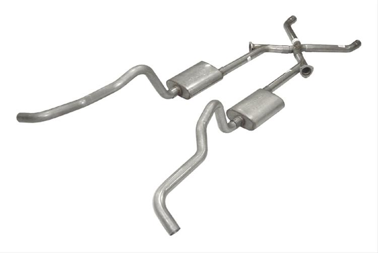 Pypes Violator Dual Exhaust Systems SGC17V System, Pro, Crossmember Back, Stainless Steel, Natural, X-Pipe, Chevy, 4.3L, 4.6L, Kit thumbnail 2