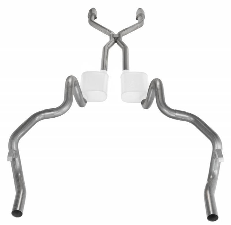 Pypes Header/Crossmember-Back Exhaust Systems SGF941E Systems, Crossmember Back w/H-Pipe System 75-81 F-Body Split Rear Dual Exit 2.5 in Intermediate
