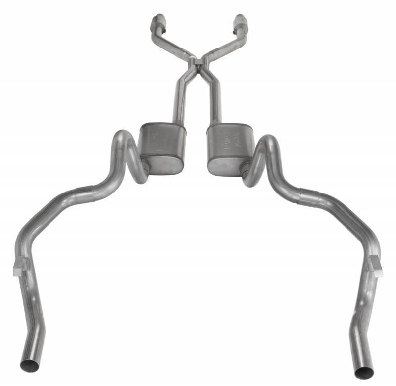 Pypes Race Pro Dual Exhaust Systems SGF941RE Systems, Crossmember Back w/H-Pipe System 75-81 F-Body Split Rear Exit 2.5 in Intermediate