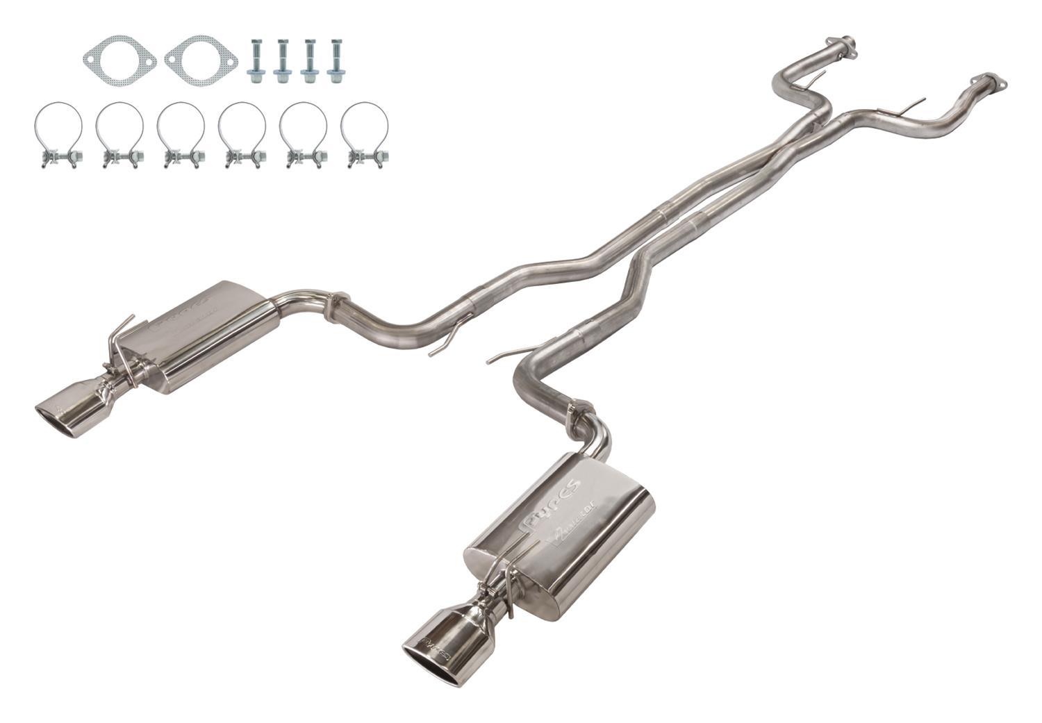 Pypes Violator Dual Exhaust Systems SGG62V System, Violator, Cat-Back, Stainless Steel, Natural, Polished Tips, Pontiac, Kit