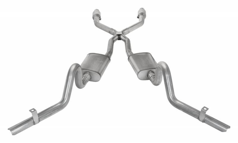 Pypes Street Pro Exhaust Systems SGG910SE Systems, Crossmember Back w/X-Pipe, 78-88 GM G-Body Split Rear Dual Exit 2.5 in Intermediate thumbnail 2