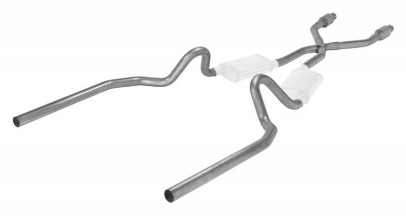 Pypes Header/Crossmember-Back Exhaust Systems SGG912E Systems, Crossmember Back w/X-Pipe, 78-88 GM G-Body SS Split Rear Dual Exit 2.5 in Intermediate Pipe thumbnail 3