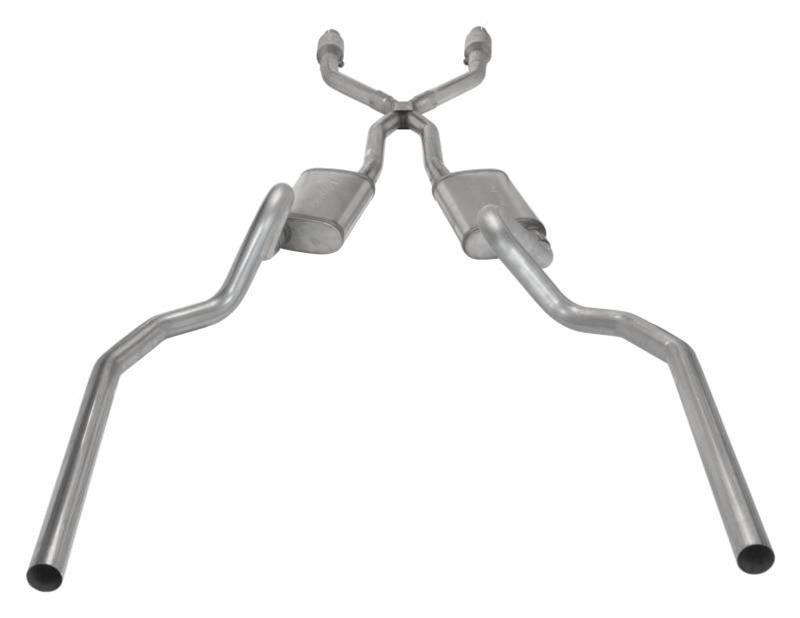 Pypes Street Pro Exhaust Systems SGG912SE Systems, Crossmember Back w/X-Pipe, 78-88 GM G-Body SS Split Rear Dual Exit 2.5 in Intermediate Pipe