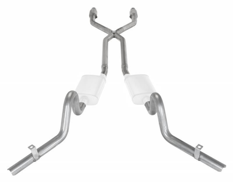 Pypes Header/Crossmember-Back Exhaust Systems SGG920E Systems, Crossmember Back w/X-Pipe, 78-88 EL Camino Exc SS Split Rear Dual Exit 2.5 in Intermediate