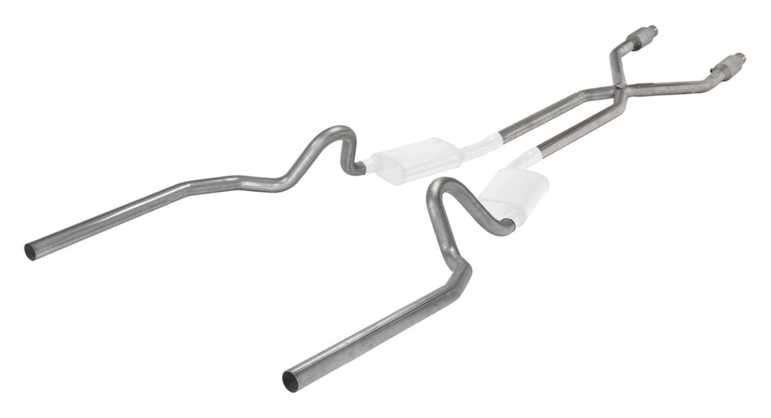 Pypes Header/Crossmember-Back Exhaust Systems SGG922E Systems, Crossmember Back w/X-Pipe, 78-88 El Camino SS Split Rear Dual Exit 2.5 in Intermediate thumbnail 2