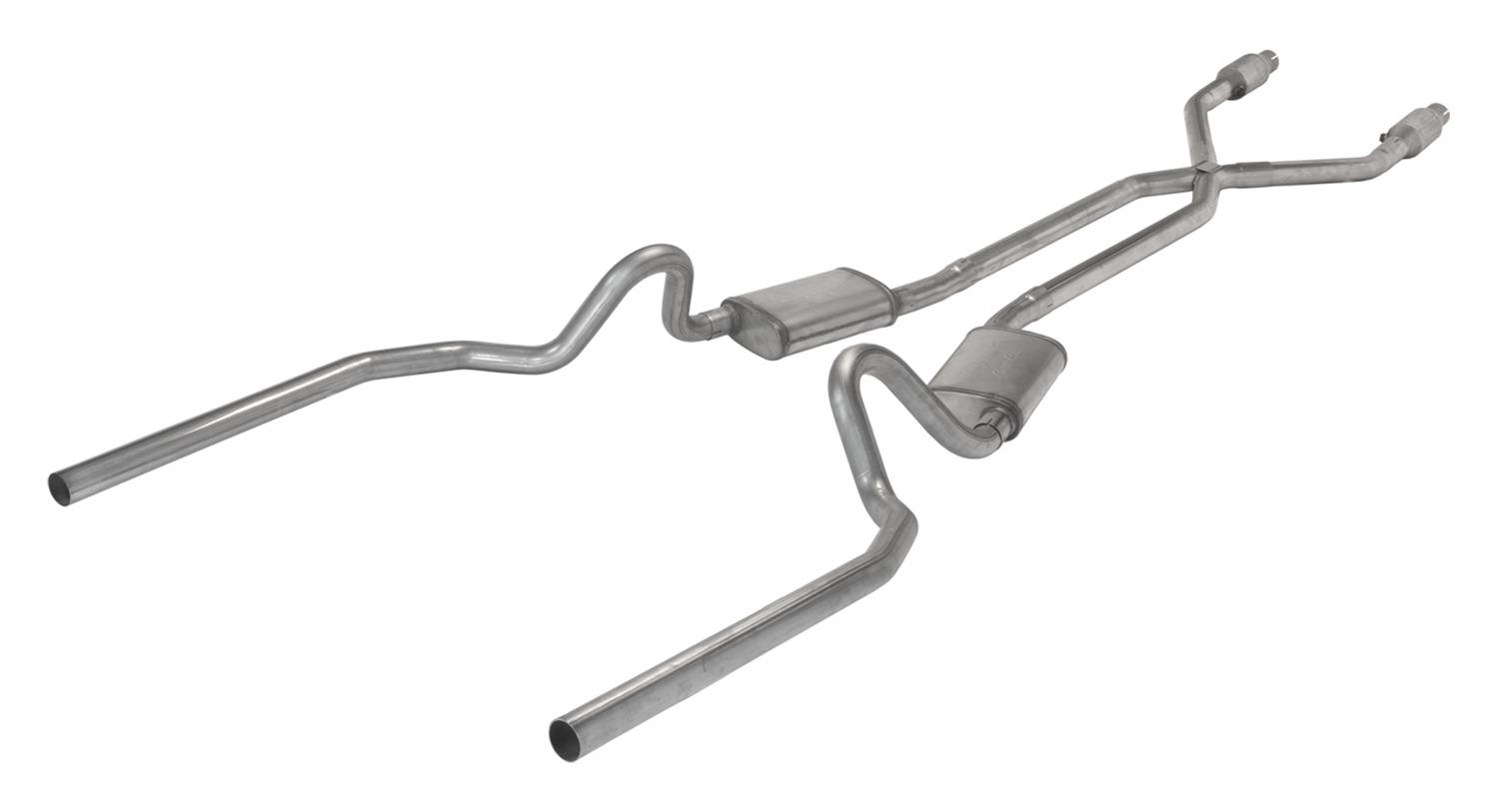 Pypes Race Pro Dual Exhaust Systems SGG922RE Systems, Crossmember Back w/X-Pipe, 78-88 El Camino SS Split Rear Exit 2.5 in Intermediate thumbnail 2