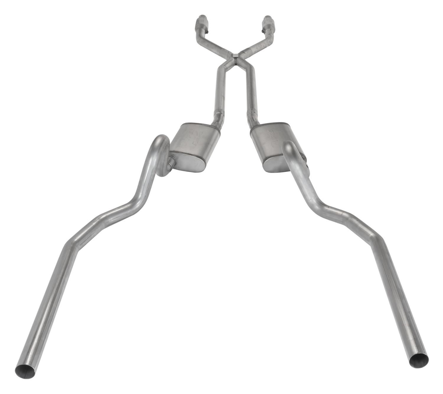 Pypes Violator Dual Exhaust Systems SGG922VE Systems, Crossmember Back w/H-Pipe System 78-88 EL Camino Exc SS Split Rear Exit 2.5 in Intermediate