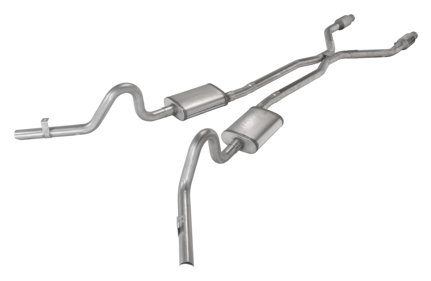 Pypes Race Pro Dual Exhaust Systems SGG940RE Systems, Crossmember Back w/H-Pipe System 78-88 EL Camino Exc SS Split Rear Exit 2.5 in Intermediate thumbnail 2