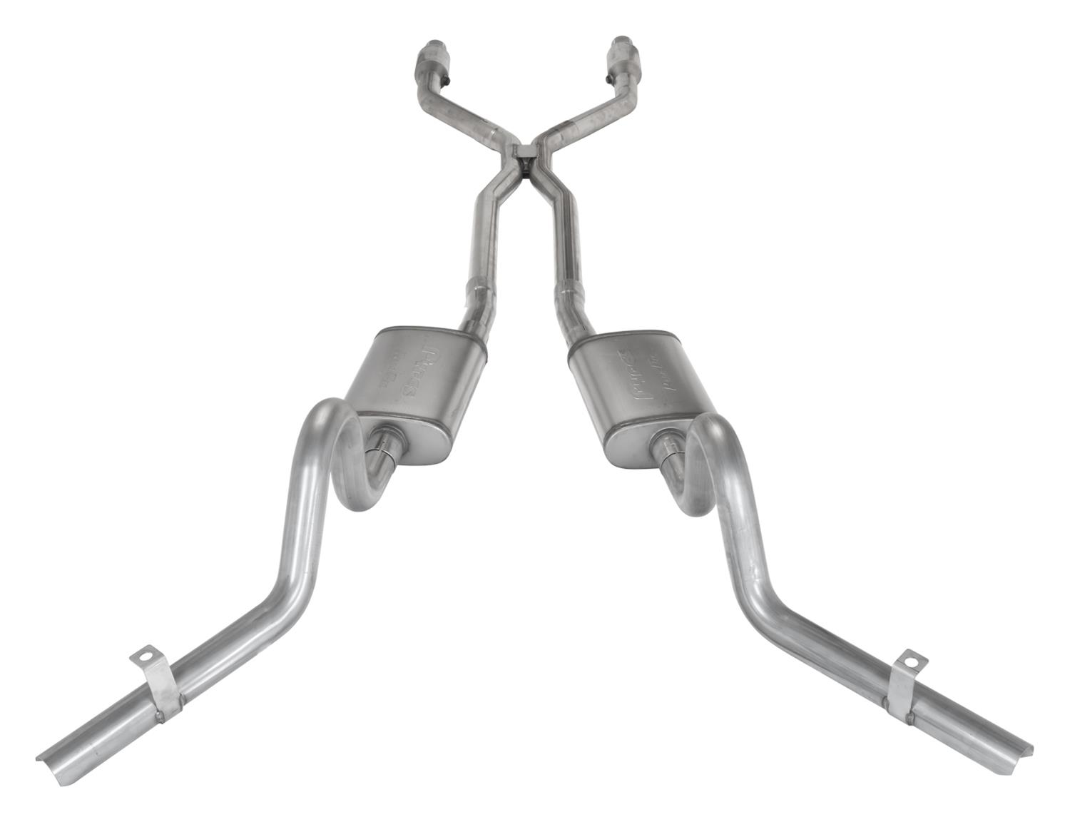 Pypes Race Pro Dual Exhaust Systems SGG940RE Systems, Crossmember Back w/H-Pipe System 78-88 EL Camino Exc SS Split Rear Exit 2.5 in Intermediate