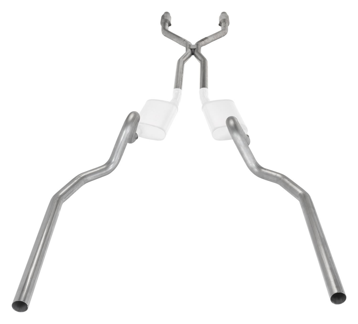 Pypes Header/Crossmember-Back Exhaust Systems SGG942E Systems, Crossmember Back w/H-Pipe System 78-88 El Camino SS Split Rear Dual Exit 2.5 in Intermediate