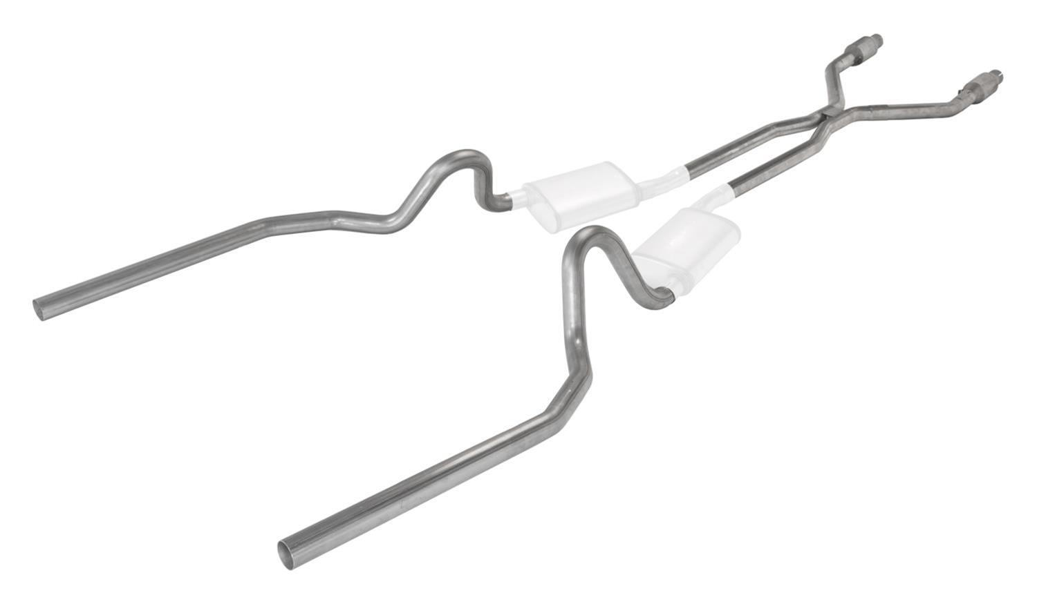 Pypes Header/Crossmember-Back Exhaust Systems SGG942E Systems, Crossmember Back w/H-Pipe System 78-88 El Camino SS Split Rear Dual Exit 2.5 in Intermediate thumbnail 2