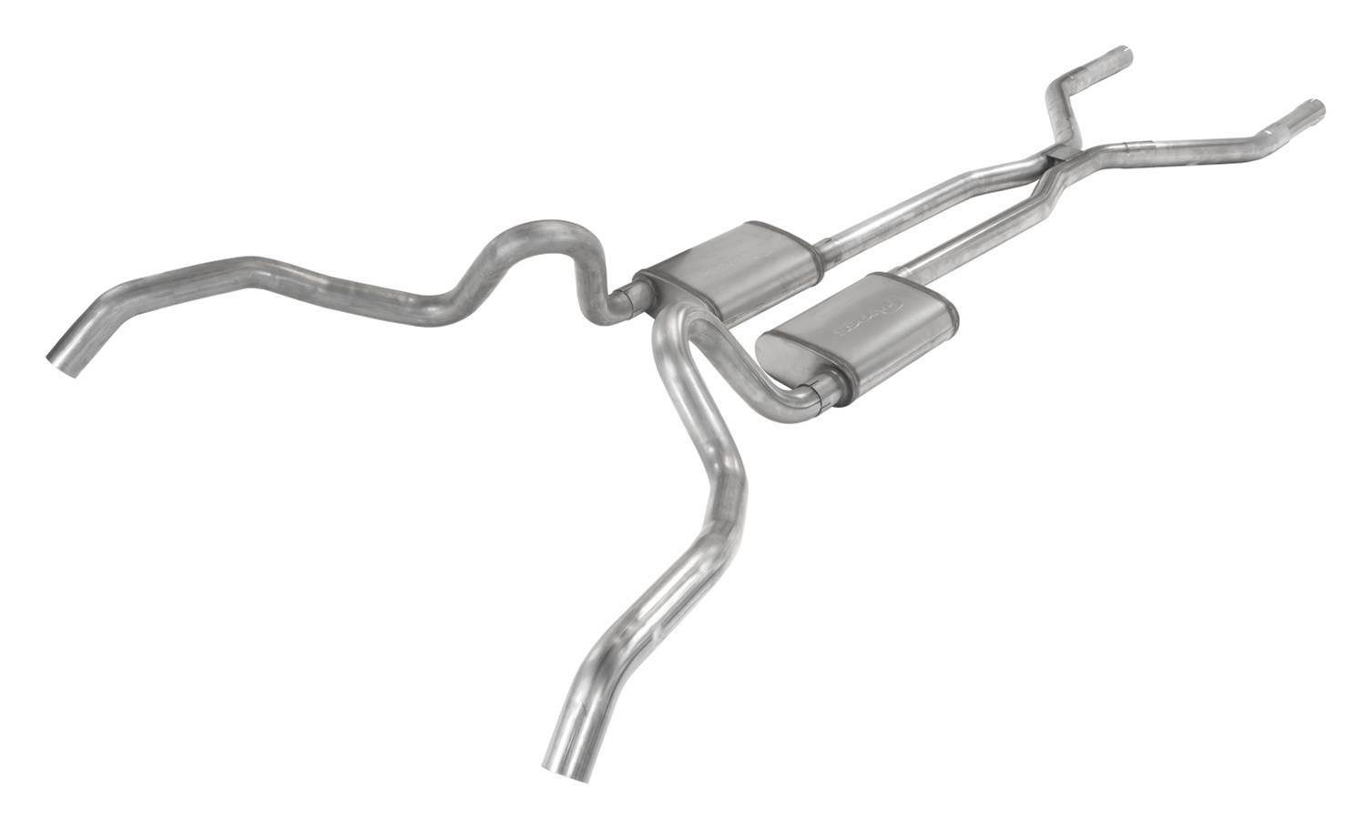 Pypes H-Bomb Exhaust Systems SGN40V System, Crossmember Back w/H-Pipe 62-67 Nova Split Rear Dual Exit 2.5 in Int & Tail Pipe Violator Mufflers/Hardware thumbnail 2