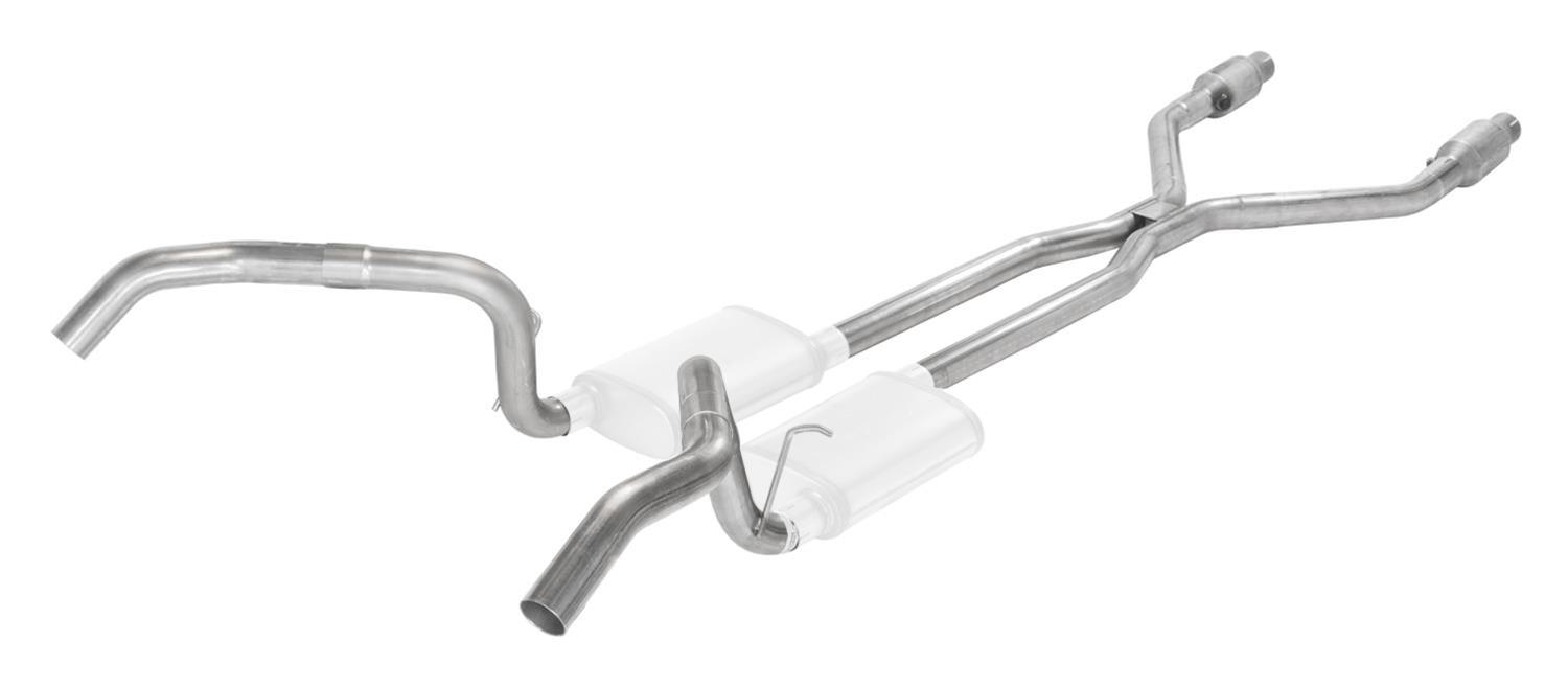 Pypes Header/Crossmember-Back Exhaust Systems SGN945E Systems, Crossmember Back w/H-Pipe System 75-79 Nova Split Rear Dual Exit 2.5 in Intermediate