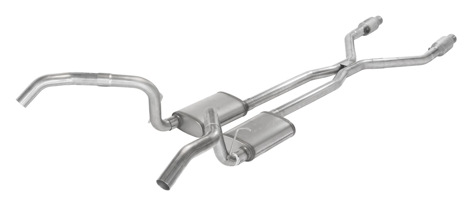 Pypes Race Pro Dual Exhaust Systems SGN945RE Systems, Crossmember Back w/H-Pipe System 75-79 Nova Split Rear Exit 2.5 in Intermediate thumbnail 2