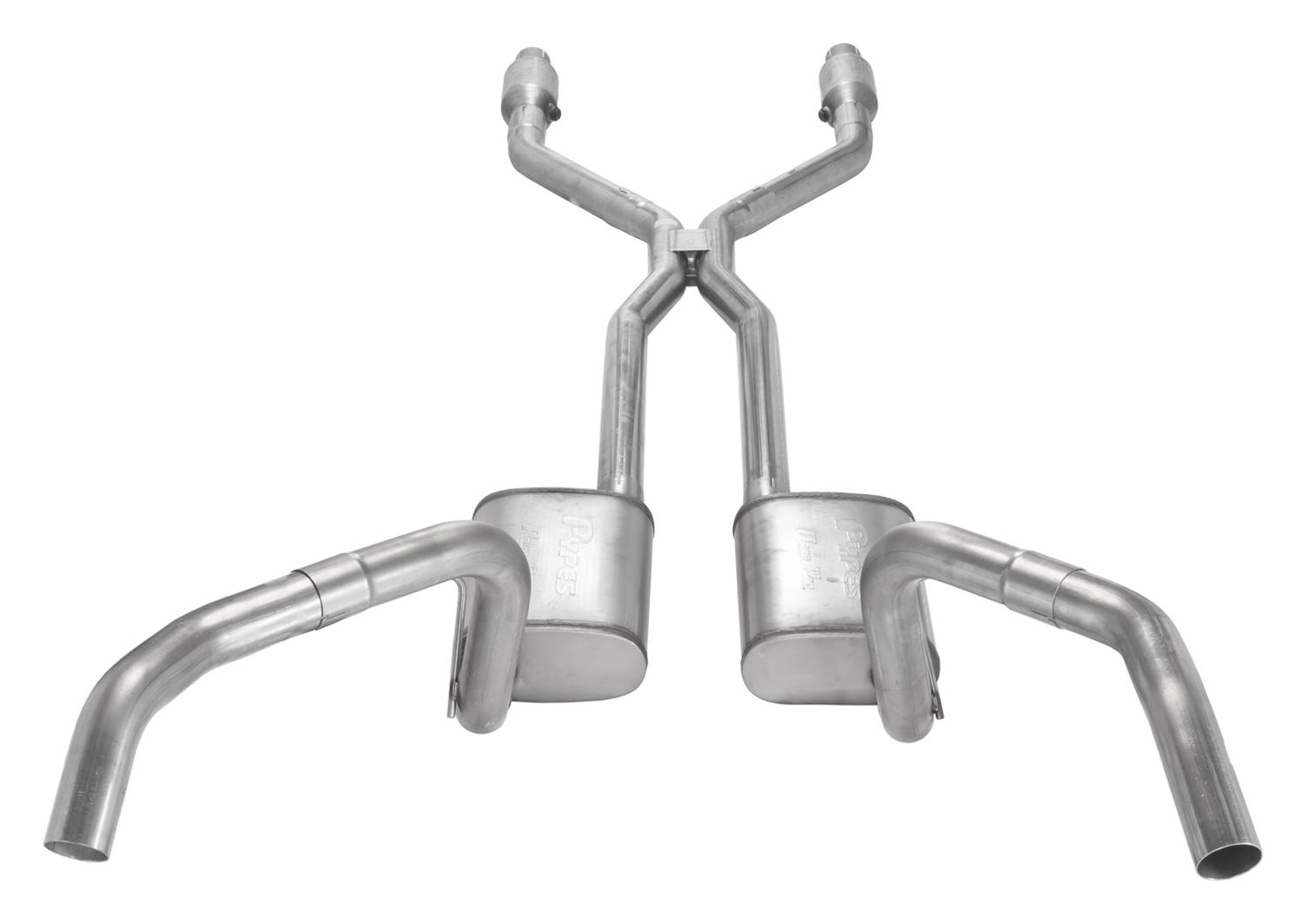Pypes Violator Dual Exhaust Systems SGN945VE Systems, Crossmember Back w/X-Pipe, 75-79 Nova Split Rear Exit 2.5 in Intermediate
