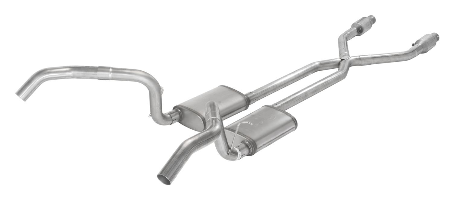 Pypes Race Pro Dual Exhaust Systems SGN975RE Systems, Crossmember Back w/X-Pipe, 75-79 Nova Split Rear Exit 2.5 in Intermediate thumbnail 2