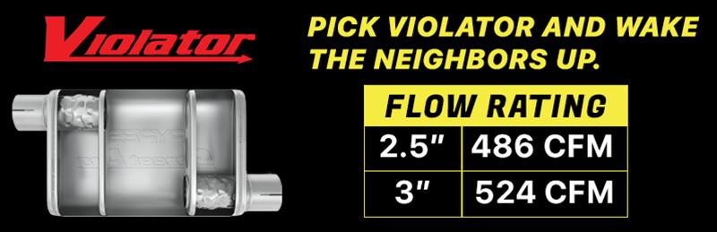Pypes Violator Dual Exhaust Systems SGT74V Systems, Crossmember Back w/ H-pipe System 63-66 GM Truck split rear dual exit 2.5 inch intermediate thumbnail 2