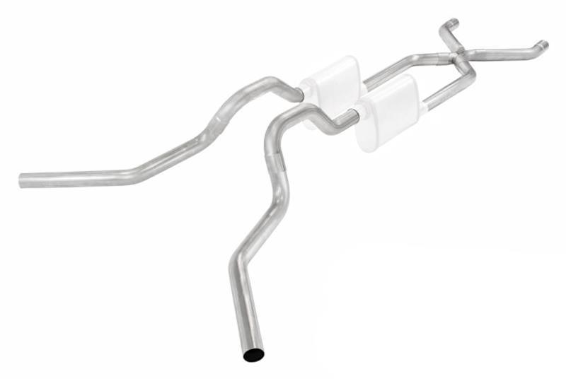 Pypes Header/Crossmember-Back Exhaust Systems SGT75 Systems, Crossmember Back w/ X-pipe System 63-66 GM Truck split side dual exit 2.5 inch intermediate thumbnail 2