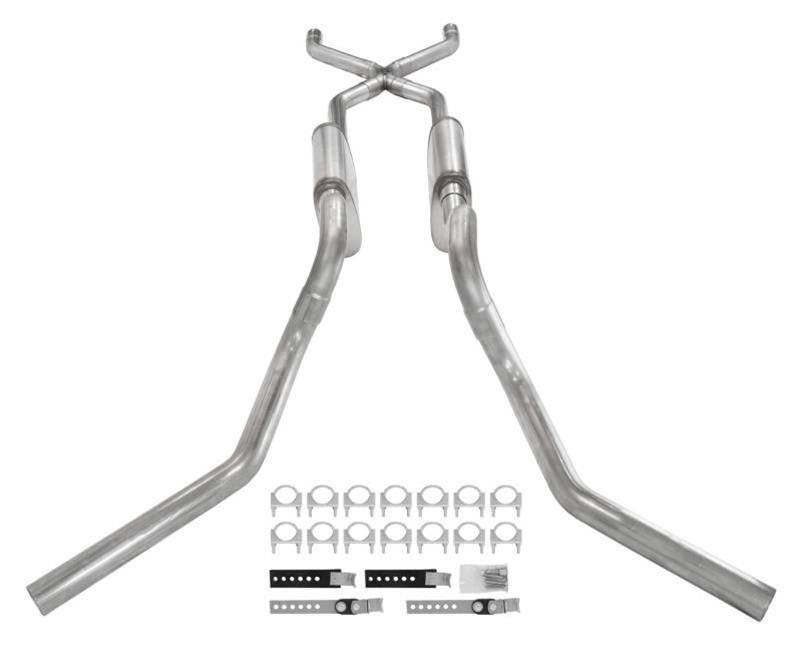 Pypes Violator Dual Exhaust Systems SGT75V Systems, Crossmember Back w/ X-pipe System 63-66 GM Truck split side dual exit 2.5 inch intermediate thumbnail 2