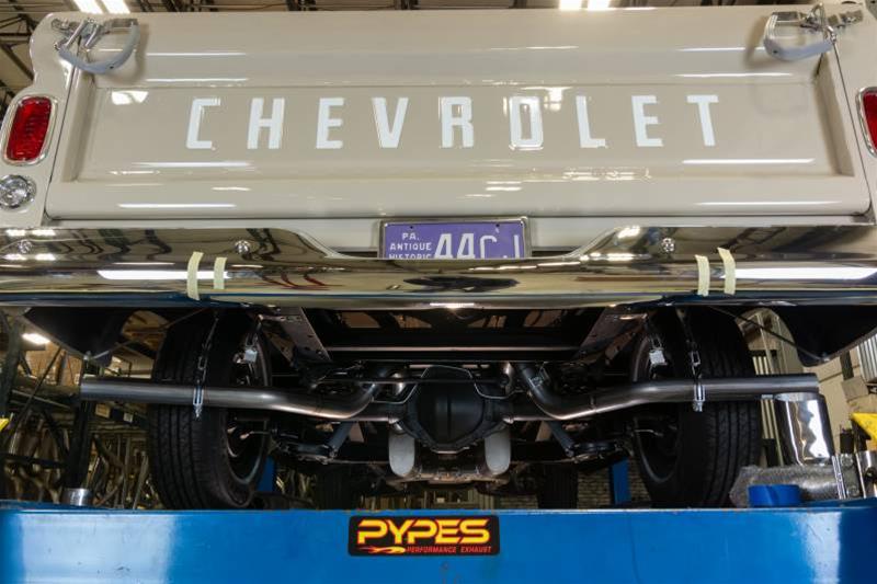 Pypes Violator Dual Exhaust Systems SGT75V Systems, Crossmember Back w/ X-pipe System 63-66 GM Truck split side dual exit 2.5 inch intermediate thumbnail 3