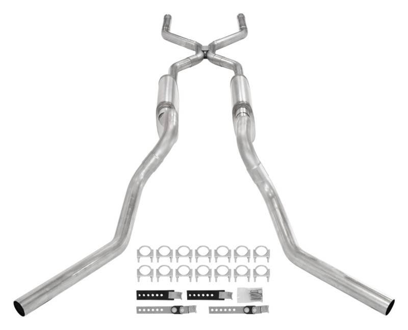 Pypes Race Pro Dual Exhaust Systems SGT76R Systems, Crossmember Back w/ H-pipe System 63-66 GM Truck split side dual exit 2.5 inch intermediate thumbnail 2