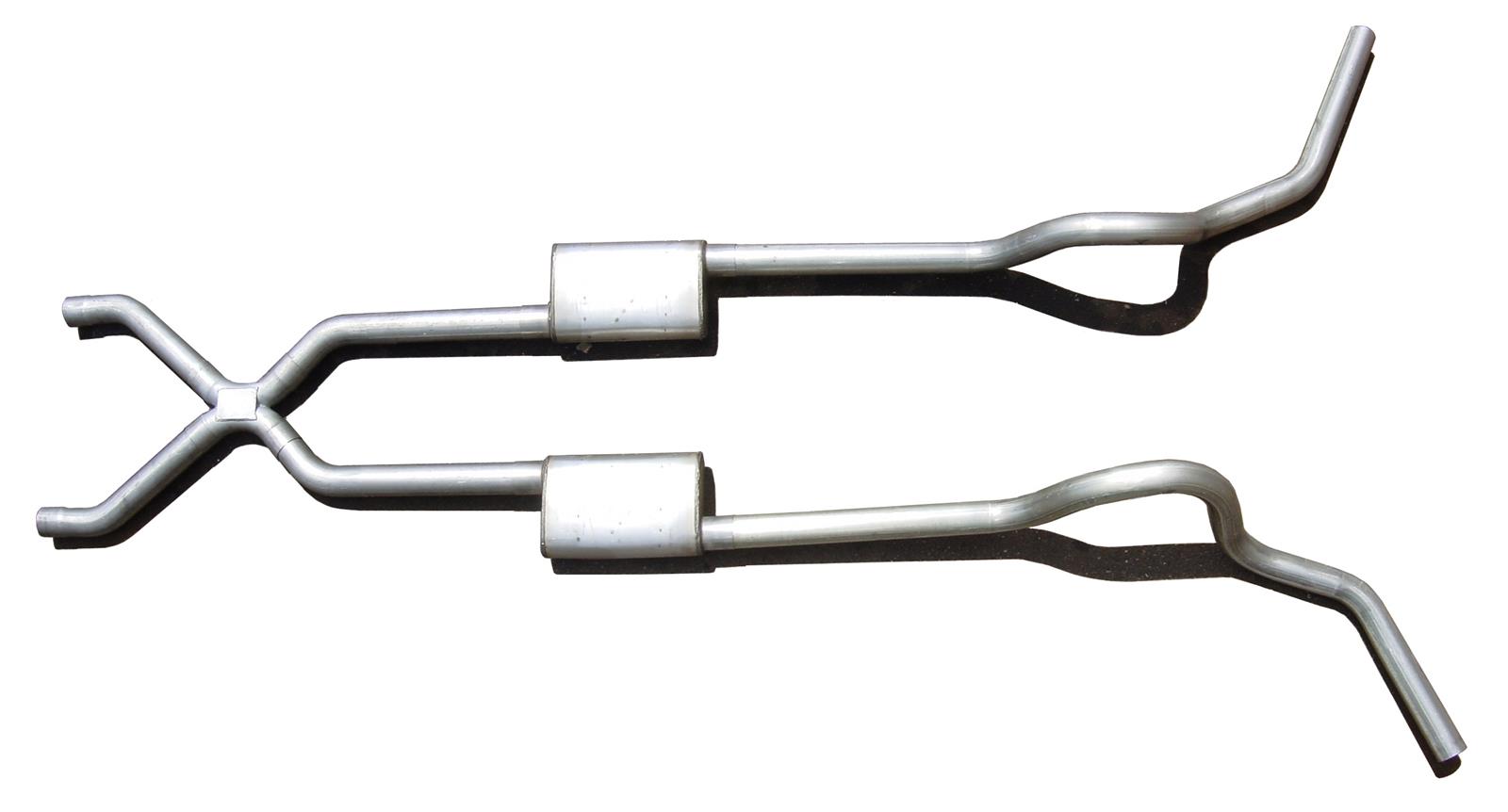Pypes Street Pro Exhaust Systems SGT79S System, Crossmember-Back, Stainless Steel, Natural, X-Pipe, Chambered Mufflers, Chevy, GMC, Pickup, V8, Kit thumbnail 2
