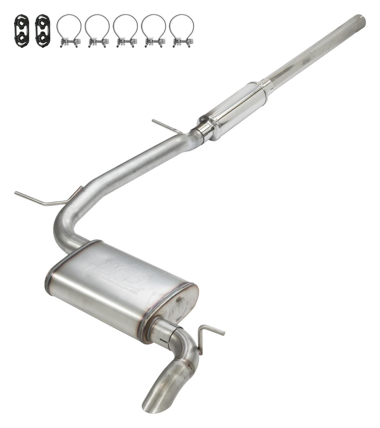 Pypes HGC Exhaust Systems for 2007-2018 WRANGLER, 2018 WRANGLER JK - SJJ21T System, High Ground Clearance, 2.50 in., Cat-Back Exhaust, 409 Stainless Steel, Natural, M80 Muffler, Turbo Pro Muffler, Jeep, Kit thumbnail 2