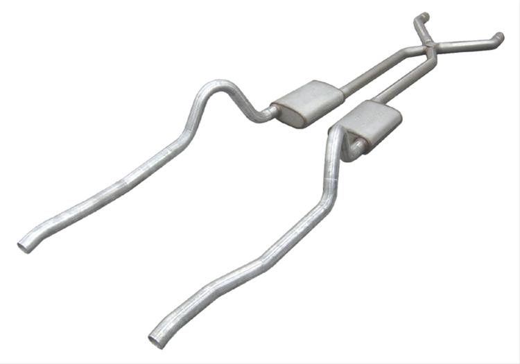 Pypes Street Pro Exhaust Systems SMA10S System, Pro, Header-Back, Stainless Steel, Natural, X-Pipe, Dodge, Plymouth, A-Body, V8, Kit thumbnail 2