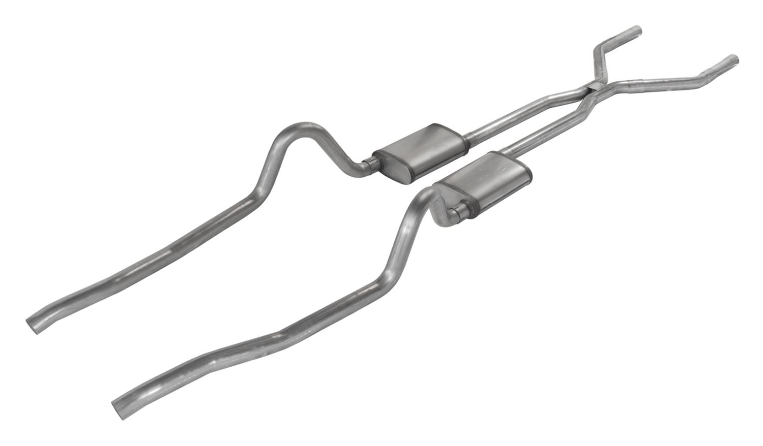 Pypes H-Bomb Exhaust Systems SMA40T Systems, H-Bomb, Crossmember Back, 409 Stainless Steel, Natural, Dodge, Plymouth, Kit