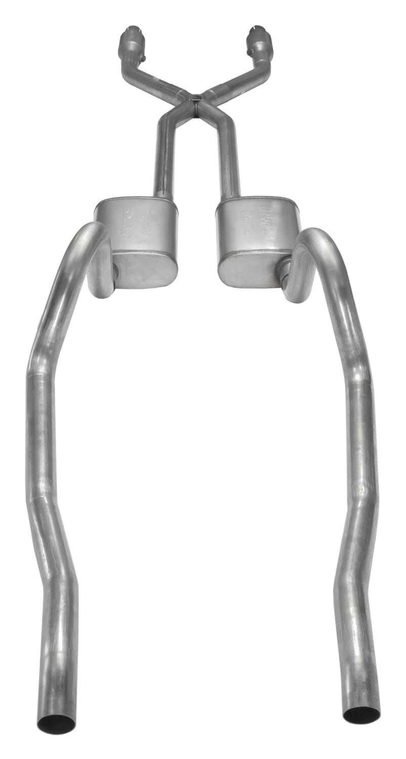 Pypes Violator Dual Exhaust Systems SMA910VE Systems, Crossmember Back w/H-Pipe System 75-76 Mopar A-Body Split Rear Exit 2.5 in Intermediate thumbnail 3